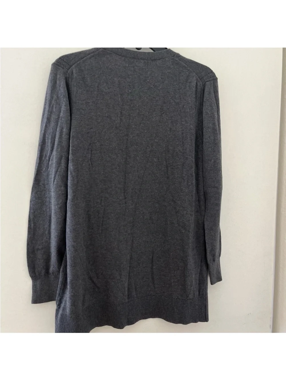 Banana Republic Charcoal Open-Front Pocket Cardigan Sweater
